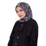 Siyah Yonca Desen Soft Eşarp