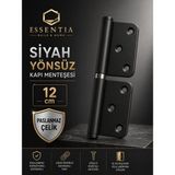 Siyah Yönsüz Kapı Menteşesi 12 cm – Paslanmaz Çelik, Sessiz ve Dayanıklı Iç Oda Kapı Menteşesi