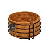 Siyah Yuvarlak Ekmek Sepeti Şık,ekmeklik Hasır Örmeli Makrome-çok Amaçlı Metal Paslanmaz Çok Renkli