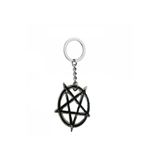 Siyah Yuvarlak Pentagram Yıldız Figürlü Unisex Anahtarlık – Gotik, Mistik Ve Spiritüel Tasarım