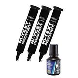 Siyah Yuvarlak Uçlu Markör Permanent Kalem 3 Adet Hı-text Marker Mürekkep Siyah 30 Ml 1 Adet Brons Koli Kalemi