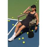 Siyah Yuvarlak Yaka Kadın Tenis Elbise - 97319