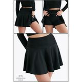 Siyah Zamansız Etek Içi Sabit Şortlu Yüksek Bel Skirt With Shorts Casual+Beachwear+Tennis 1101