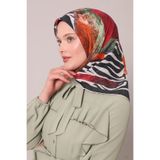 Siyah Zebra Desen Pamuk Eşarp