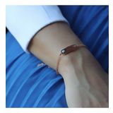 Siyah Zirkon Taşlı Nazar Boncuklu Rose Gold Kaplama Gümüş Bileklik