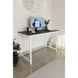 Siyah/beyaz 120X60 Çalışma Masası, Bilgisayar Masası, Ofis Masası, Metal Ayaklı - Siyah - Beyaz