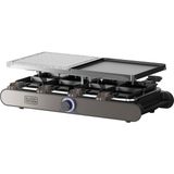 Siyah+Decker – Raclette| 8 Kişi| Tabaklar 21 X 21 Cm| Ayarlanabilir Sıcaklık| 1400W| Ters Çevrilebilir Ve Yapışmaz Plaka| Doğal Taş| Aksesuarlar Dahildir| Pfoa İçermez