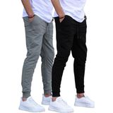 Siyah/füme Paçası Lastikli 2'li Paket Erkek Eşofman Altı E7446 - Siyah - Füme