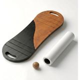Siyah/kahve Denge Tahtası Balance Roller Board Çift Fonksiyonlu Sörf Eğitim Tahtası Kaykay Eği - Çok Renkli - Standart