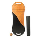 Siyah/Kahve Denge Tahtası Balance Roller Board Çift Fonksiyonlu Sörf Eğitim Tahtası Kaykay Eğitim Tahtası 73 x 28 CM – RB15