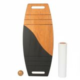 Siyah/Kahve Denge Tahtası Balance Roller Board Çift Fonksiyonlu Sörf Eğitim Tahtası Kaykay Eğitim Tahtası 73 x 31 CM – RB07