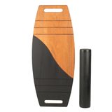 Siyah/Kahve Denge Tahtası Balance Roller Board Sörf Eğitim Tahtası Kaykay Eğitim Tahtası 73 x 31 CM – RB08