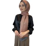 Siyane Scarf Pamuk Soft Şal, Geometrik Desen 01016 TURUNCU FÜME