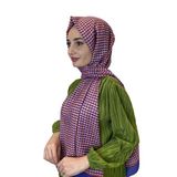 Siyane Scarf Pamuk Soft Şal, Geometrik Desen 01016 TURUNCU LİLA