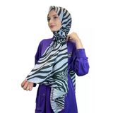 Siyane Scarf Pamuk Soft Şal - Zebra Desenli Pamuklu Şal 01157 GRİ