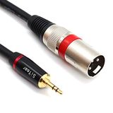 SiYear 3.5mm Mini Jack Stereo XLR Erkek Mikrofon Kablosu, Dengesiz 1/8 "XLR 3 Pin Ara Bağlantı Kablosu Kablosu Adaptörü (1.5Feet)