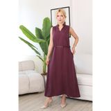 Siyezen Tencel Kumaş Kemer Aksesuarlı Elbise