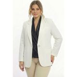 SİZ Beyaz Kadın Büyük Beden Blazer Ceket