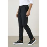 Sizce Moda Erkek Siyah Dokuma Çizgili Jogger Pantolon, Düğmeli Ön Patlı, Fermuarlı, Arka Cepli, Regular Kalıp