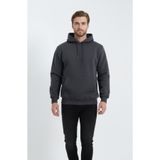 Sizce Moda Koyu Gri Erkek Kanguru Cepli Sweatshirt 3 İplik Yumuşak Kumaş