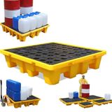 Sızdırmaz Dökülme Koruma Platformu Boşaltma Çıkışlı Dökülme Koruma Platformu - Boya Kovaları için Modüler İstiflenebilir Tepsi - Büyük Kapasiteli Dökülme Paleti, (,127 * 67 * 17 cm)