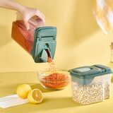 Sızdırmaz Gıda Saklama Kabı, 3.6 Litre, Şeffaf Plastik, BPA İçermeyen, Kuru Gıda ve Bakliyat için, 17.8 x 11.9 x 27.3 cm, Yeşil Kapaklı