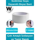 Sızdırmaz Suya Dayanıklı Beyaz Renk Çok Amaçlı Tamir ve İzolasyon Bandı 10m 3 Adet