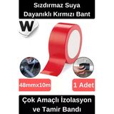 Sızdırmaz Suya Dayanıklı Kırmızı Renk Çok Amaçlı Tamir ve İzolasyon Bandı 10m 1 Adet
