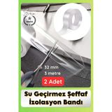 #Sızdırmazbant 2 Adet Su Geçirmez Şeffaf İzolasyon Bandı Tezgah Lavabo Kenar Tamir Güçlü 38Mm X 3M