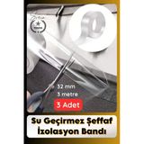#Sızdırmazbant 3 Adet Su Geçirmez Şeffaf İzolasyon Bandı Tezgah Lavabo Kenar Tamir Güçlü 38Mm X 3M