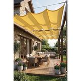 Size Ne Lazım Teleskopik Açılıp Kapanabilir Dalgalı Oxford Su Itici Kumaş Sarı Gölgelik Tente Sistemi Veranda Pergola Güneşliği 2m x 15M