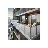 sizenelazım 100cm x 2.5m Gri PVC Su Geçirmez Balkon Demiri Korkuluk Çit Branda, PVCBALKONB001645m