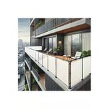 Sizenelazım 110Cm X 2.5M Beyaz Pvc Su Geçirmez Balkon Demiri Korkuluk Çit Branda