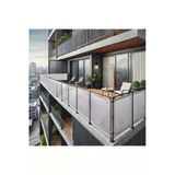 Sizenelazım 110Cm X 4M Gri Pvc Su Geçirmez Balkon Demiri Korkuluk Çit Branda