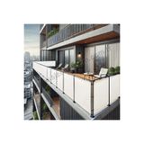sizenelazım 150cm x 6m Beyaz PVC Su Geçirmez Balkon Demiri Korkuluk Çit Branda, PVCBALKONB001352m