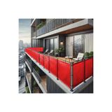 sizenelazım 60cm x 2.5m Kırmızı PVC Su Geçirmez Balkon Demiri Korkuluk Çit Branda, PVCBALKONB001925m