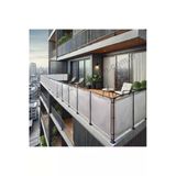 Sizenelazım 80Cm X 4M Gri Pvc Su Geçirmez Balkon Demiri Korkuluk Çit Branda