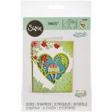 Sizzix Chilson Thinlits zımba şablonları 20 adet 663619 Aşk kuşları gölge tema kutusu Courtney, çok renkli, standart boyut