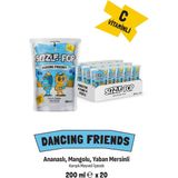 Sızzle-Pop Dancıng Frıends Ananas Mango Yabanmersini Meyve Suyu 200 ml x 20 Adet - 201 ml