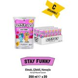 SIZZLE-POP Stay Funny Havuç Kırmızı Elma Çilek Meyve Suyu 200 ml x 20 C Vitamini İçeren Eğlenceli İçecek