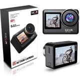 SJ11 Active Dual Screen 20MP 2.33 + 1.3 Inç 5ghz Wi-Fi 4K UHD H.265 Su Geçirmez Kasa 154° 1300MAH Aksiyon Kamerası Siyah