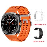 Sk 7 Ultra Amoled 47 mm Çelik + Silikon Kordonlu Akıllı Saat