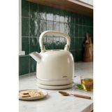 Sk-8035 Bej Retro Kettle 2.2L Paslanmaz Çelik Elektrikli Su Isıtıcı 360° Kablosuz 1800W