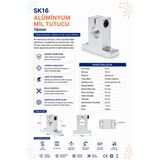 Sk16 Mil Tutucu - 16Mm - Alüminyum