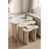 Skandi homeworks Arvo Modern 3'lü Zigon Sehpa - Dekoratif Yan Sehpa Takımı