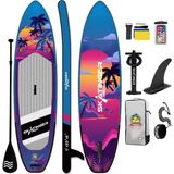 Skatinger Lethe Boards Sunset Sup Board Double Layer Paddle Board Skatinger Şişme Sörf Tahtası Full Set 335 x 84 x 15 cm Kolayca Taşınabilir + Su Geçirmez Telefon Kılıfı Hediye