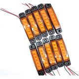 SKAUTO 10 Adet LED Parmak Lamba 6 Ledli Sarı Turuncu Kamyon Dorse Yan Lamba 12V 24V