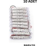 SKAUTO 10 Adet LED Parmak Lamba 9 Ledli Kamyon Dorse Yan Lamba 12V 24V - Beyaz
