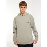Skechers -035M Scuba Coll. Hoodie Sweatshirt Gri Erkek Bisiklet Yaka Regular Fit Sweatshirt