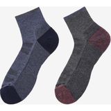 Skechers 1/2 Terry Trail Qtr Crew - 2'Li Paket Erkek Çorap Erkek Blue/Grey Çorap S118740-434 - Mavi - Gri